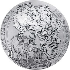 BH Mayer Kunstprageanstalt GmbH 1 oz 2015 Rwanda Cape Buffalo stříbrná mince