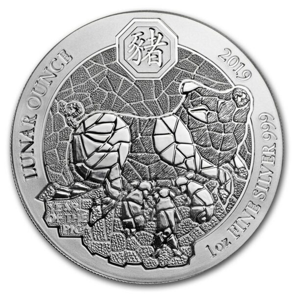BH Mayer Kunstprageanstalt GmbH Mince : 2019 Rwanda 1 oz Stříbro lunární rok Prasete