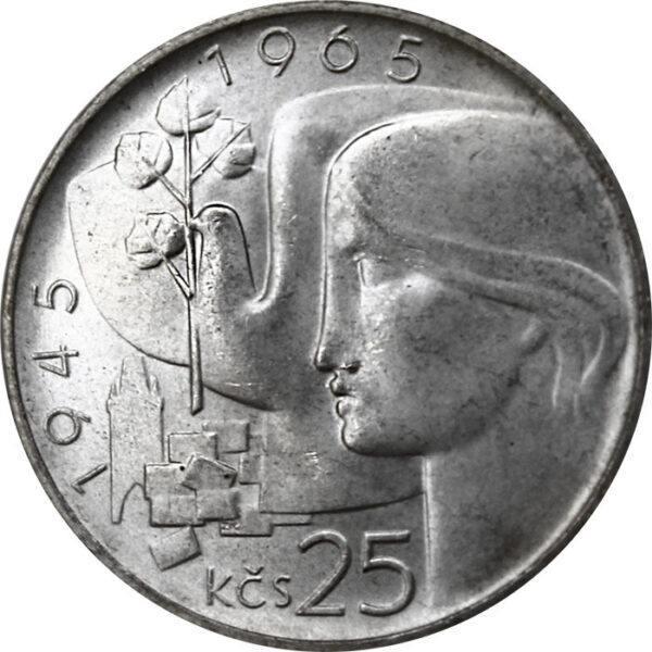 Česká mincovna 25 Kčs Osvobození Československa 20. výročí 1965