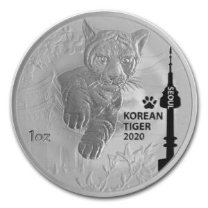 KOMSCO Jižní Korea 1 oz Silver Tiger BU