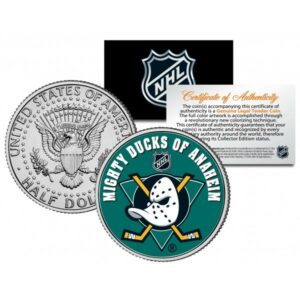 Merrick Mint ANAHEIM DUCKS NHL Hockey JFK Kennedy americký půl dolaru - oficiálně licencovaná