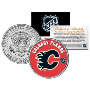 Merrick Mint CALGARY FLAMES NHL Hockey JFK Kennedy Half Dollar US Coin - oficiálně licencovaná