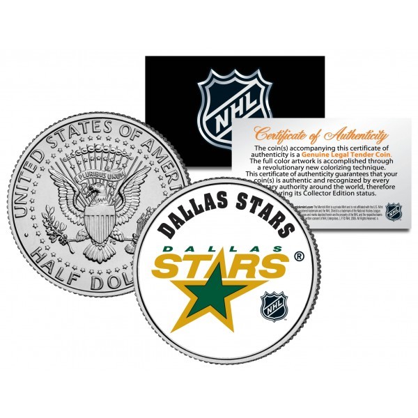 Merrick Mint DALLAS STARS NHL Hockey JFK Kennedy americký půlkruhový mince - oficiálně licencovaný