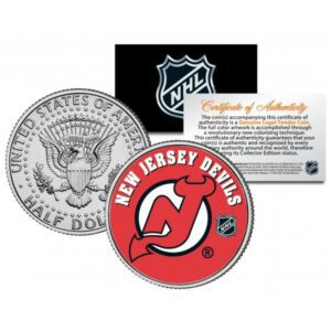Merrick Mint NEW JERSEY DEVILS  NHL Hockey JFK Kennedy Half Dollar US Coin - oficiálně licencováno