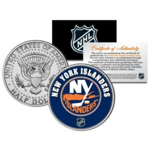 Merrick Mint NEW YORK ISLANDERS NHL Hockey JFK Kennedy americký půlkruhový dolar - oficiálně licencovaný