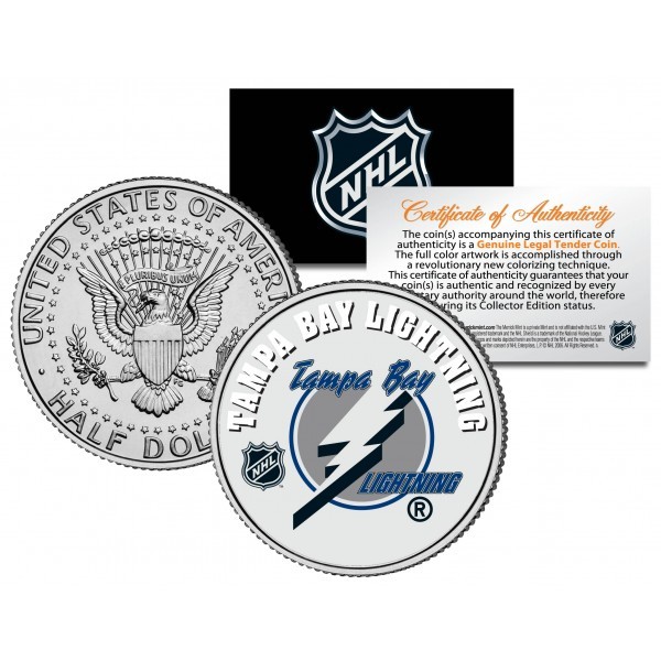 Merrick Mint TAMPA BAY LIGHTNING NHL Hockey JFK Kennedy Half Dollar americká mince - oficiálně licencovaná