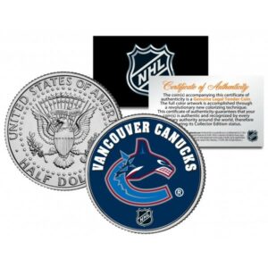 Merrick Mint VANCOUVER CANUCKS NHL Hockey JFK Kennedy americký půl dolaru - oficiálně licencovaná