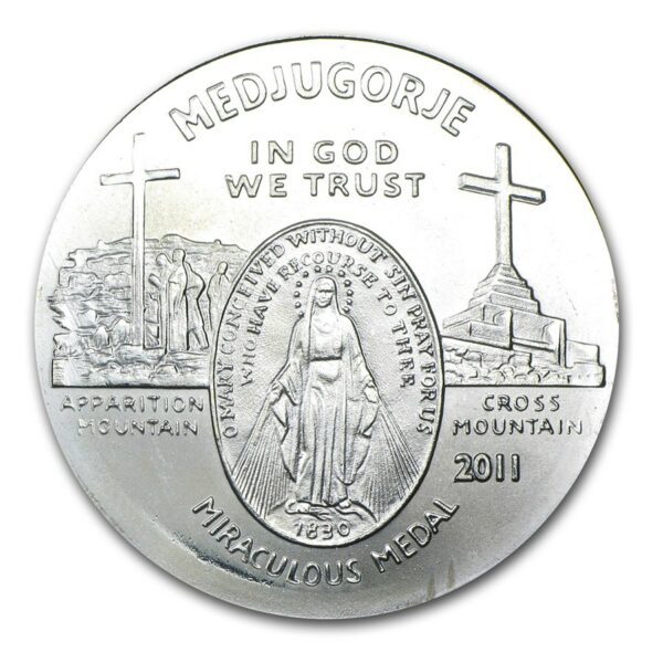 Mince :1 oz stříbrno  Medžugorje (zázračná medaile)