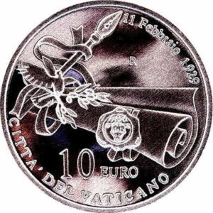 Mince : 10 Euro 2009 Stříbro 80 let Vatikánský stát