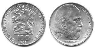 Mince : 100 KČS 1974 150. VÝROČÍ NAROZENÍ B.SMETANY
