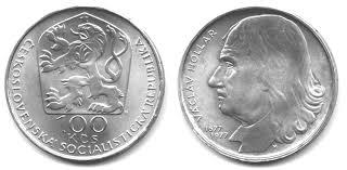 Mince :100 Kčs 300. výročí úmrtí Václava Hollara 1977