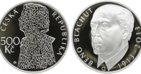 Mince 2013 - 500 KČ - 100. VÝROČÍ NAROZENÍ - BENO BLACHUT Proof
