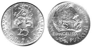 Mince-25 KČS 1969 100. VÝROČÍ ÚMRTÍ J.E.PURKYNĚ