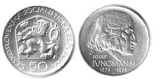 Mince :50 KČS 1973 200.VÝROČÍ NAROZENÍ J.JUNGMANNA
