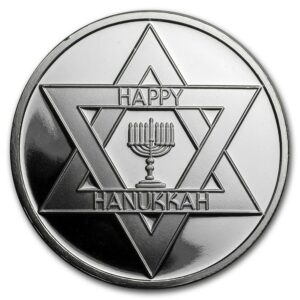 Mince Izrael 1 oz Silver Happy Hanukkah