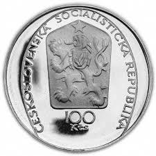 Mince:Stříbrná mince 100 Kčs Petr Brandl 150. výročí úmrtí 1985