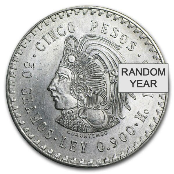 Mincovna Mexico City 1947-1948 Mexiko Silver 5 Pesos Cuauhtemoc