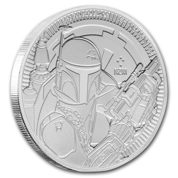New Zealand Mint 2020 Niue 1 oz Stříbro $ 2 Star Wars: Boba Fett BU