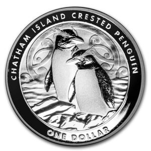 New Zealand Mint 2020 Nový Zéland  Chatham Island Crested Penguin BU  1 Oz