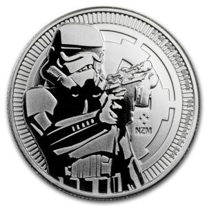 Niue Island Stříbrná investiční mince-2018 Niue 1 oz Stříbro $ 2 Star Wars Stormtrooper BU