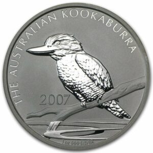 Perth Mint Kookaburra Stříbrná mince 1 AUD Australian Ledňáček 1 Oz 2007