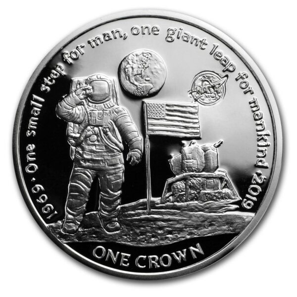Pobjoy Mint 019 Cupro-Nickel 1 Crown  První muž  na Měsíci