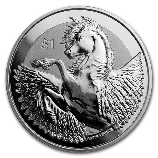 Pobjoy Mint Mince: 2019  1 oz. Silver Pegasus Reverse Frosted BU