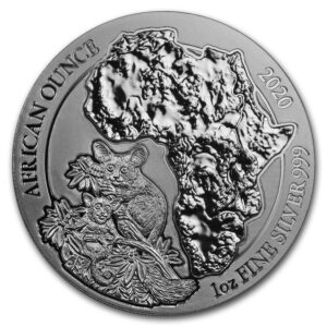 Private Mint 2020 Rwanda 1 oz Stříbro African Bushbaby BU (Komba ušatá )