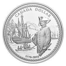 Royal Canadian Mint 240. výročí kapitána Cooka v Nootka Sound Proof