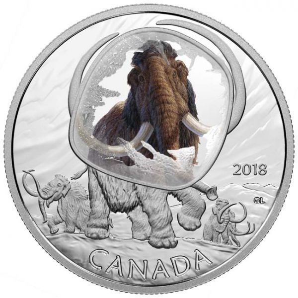 Royal Canadian Mint Mince 2018 Kanada 1 oz Mamut srstnatý