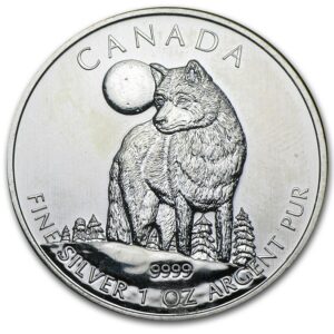 Royal Canadian Mint Stříbrná  mince Vlk Canadian Wildlife 1 Oz 2011