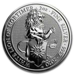 Royal Mint 2oz Queen's Beasts The White Lion ( Bílí Lev)