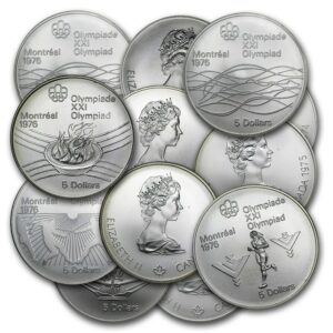 Royal Mint Mince-1976 Kanada $ 5 Olympijské stříbrné mince