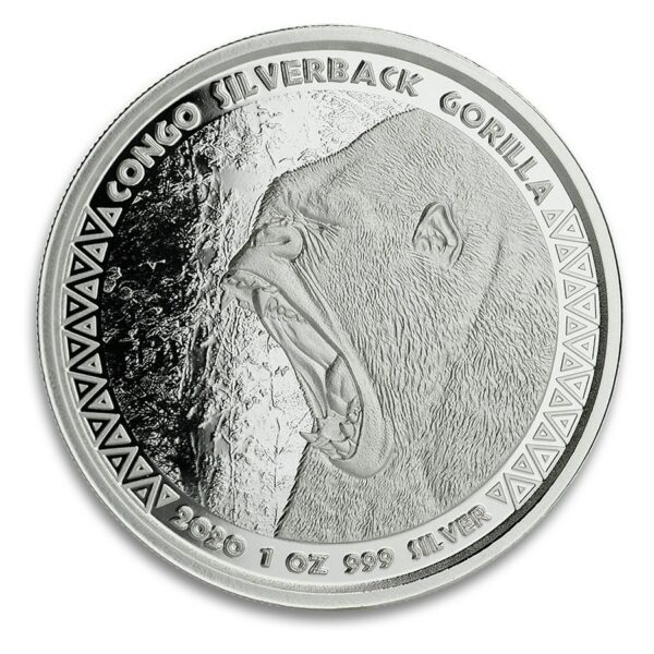 Scottsdale Mint 2020 Congo Gorila stříbrná  Proof 1 Oz