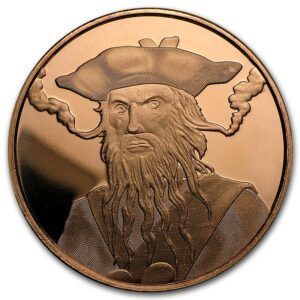 Silver Shield Mince - 1 oz 1 oz Měděná mince - Blackbeard