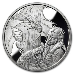 Silver Shield Mince - 1 oz Stříbrná mince  Anne Stokes - Drak