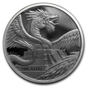 Silver Shield Mince - 1 oz Stříbrná mince - svět draků (Azték)