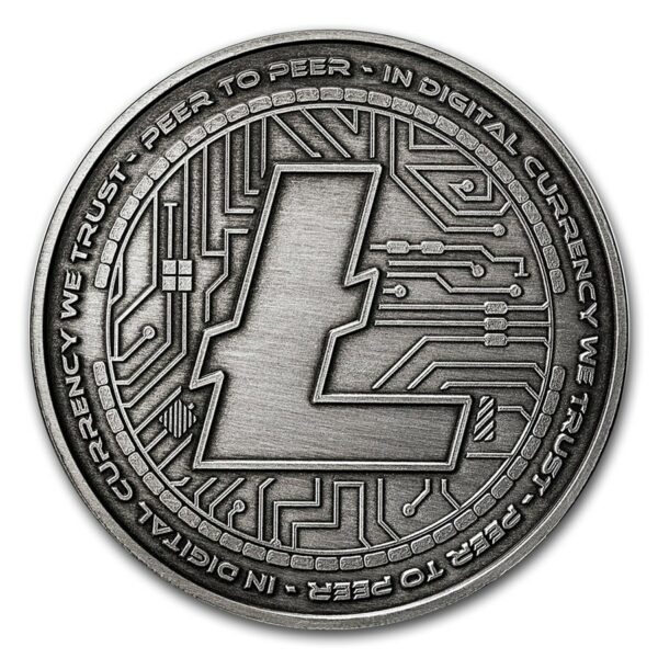Silver Shield Mince Litecoin  Cryptoměna ( Antique ) 1 Oz