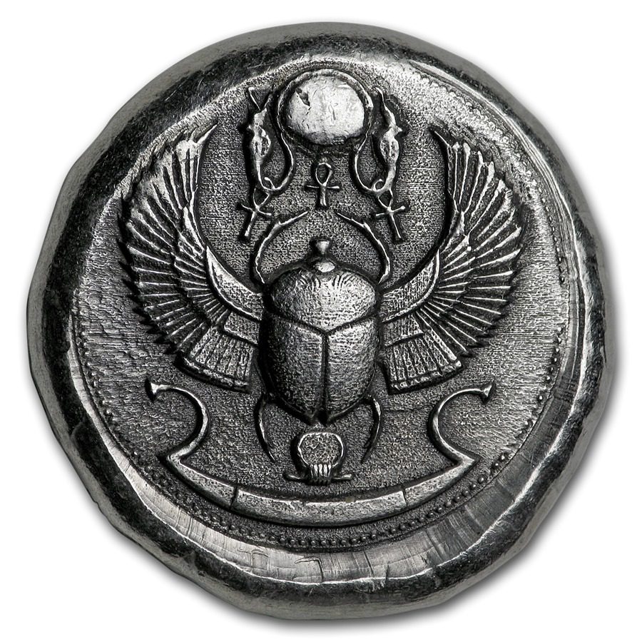 Silver Shield Ručně vylévaná mince -  Scarab Beetle