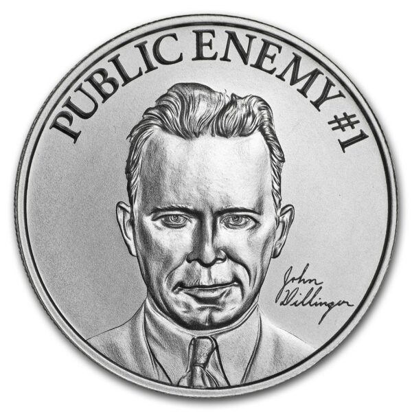 Silver Shield Stříbrná investiční mince- 2 oz Stříbro - "Veřejný nepřítel # 1" John Dillinger