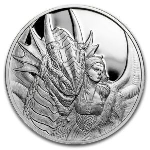 Silver Shield Stříbrná mince Anne Stokes BU Draci (přítel nebo nepřítel)  1 Oz