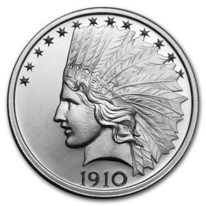 Silvertowne $ 10 indián 1910 - 2 oz