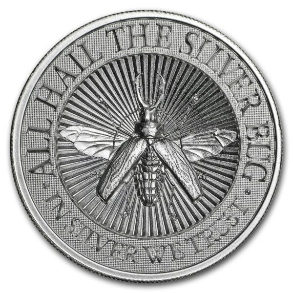 Stříbrná investiční mince- 2 oz  Stříbrná mince : obří chrobák Longhorn