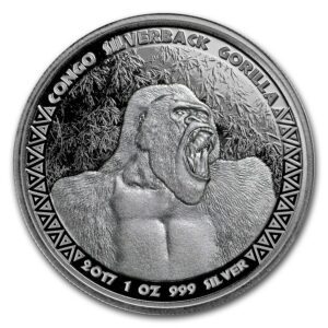 Stříbrná investiční mince Kongo Gorila 1 Oz 2018