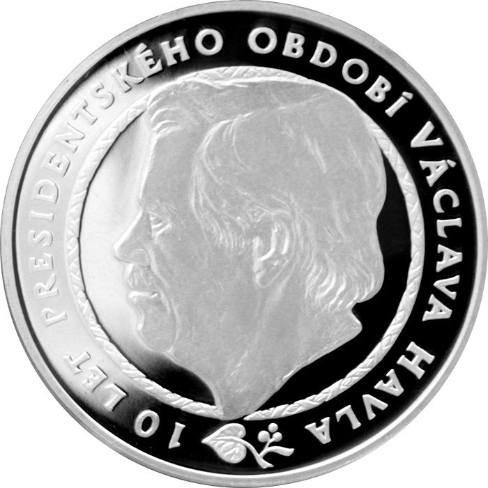 Stříbrná medaile 10. výročí vzniku ČR a 10 let prezidentského období Václava Havla 2003