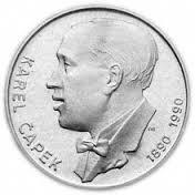 Stříbrná mince 100 Kčs Karel Čapek 1990
