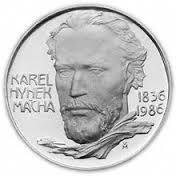 Stříbrná mince 100 Kčs Karel Hynek Mácha 150. výročí úmrtí 1986