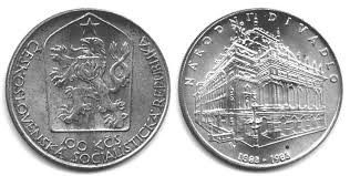 Stříbrná mince 1983 - PAMĚTNÍ MINCE NÁRODNÍ DIVADLO - B.K.