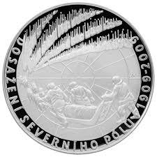 Stříbrná mince 200 Kč Dosažení severního pólu 100. výročí 2009 Proof