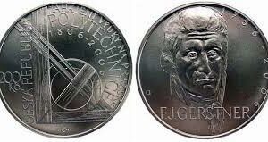 Stříbrná mince 200 Kč František Josef Gerstner 250. výročí narození 2006 Standard